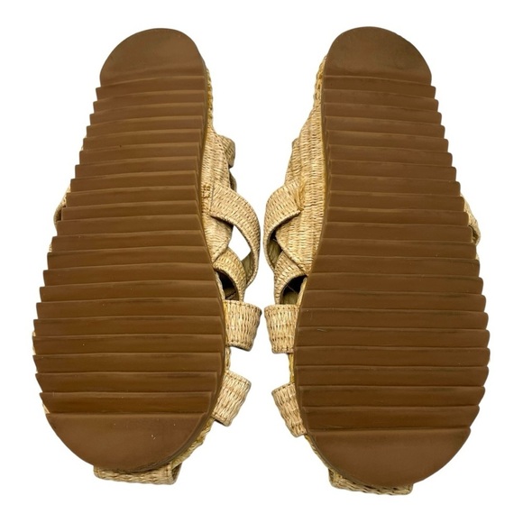 Farm Rio Raffia Zigzag Fisherman Slingback Sandals Women’s 39.5 - Picture 13 of 15